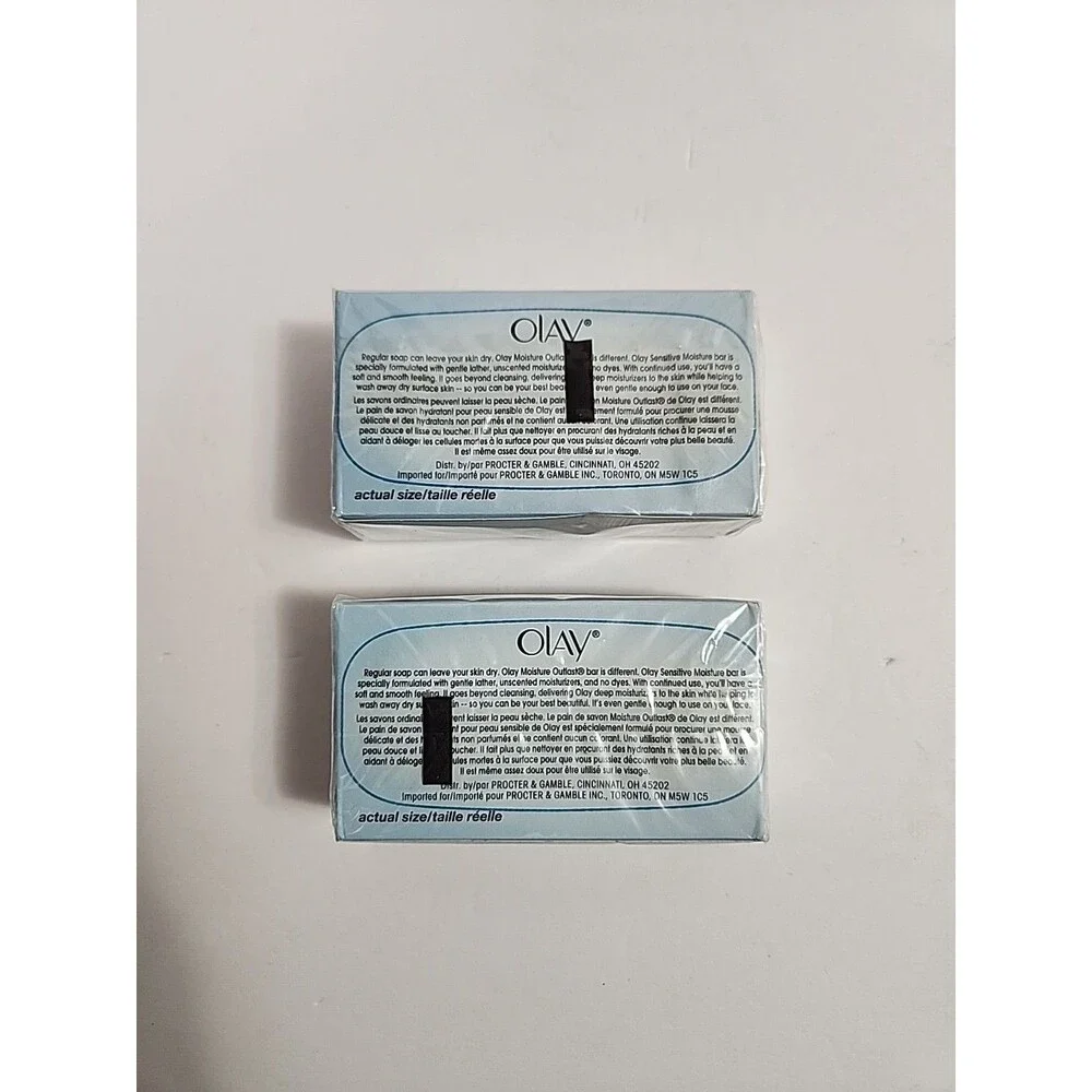 2 Bars Olay Sensitive Unscented Beauty Bar Soap 3.17 oz each  New Sealed